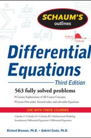 Cover of Schaum's Outline of Differential Equations, 3ed