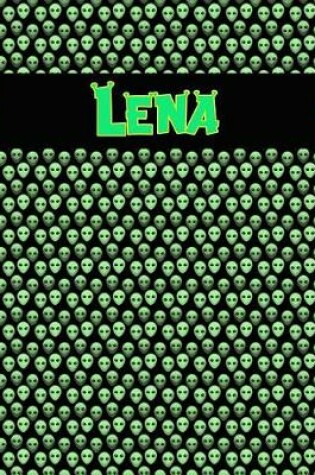 Cover of 120 Page Handwriting Practice Book with Green Alien Cover Lena