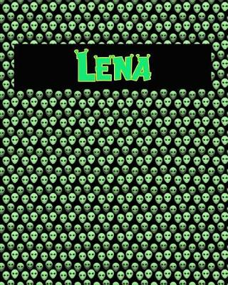 Book cover for 120 Page Handwriting Practice Book with Green Alien Cover Lena