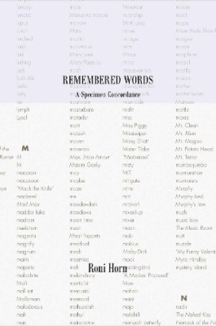 Cover of Roni Horn: Remembered Words