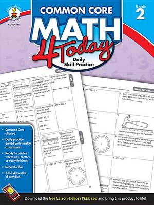 Book cover for Common Core Math 4 Today, Grade 2