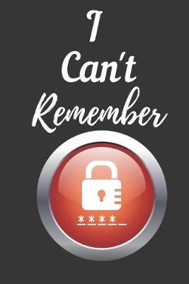 Book cover for I Can't Remember