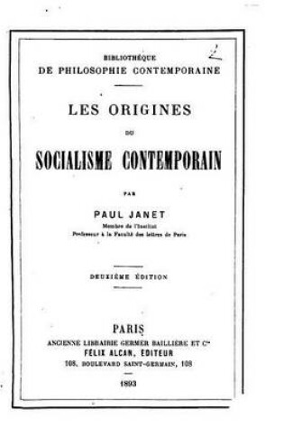 Cover of Les origines du socialisme contemporain