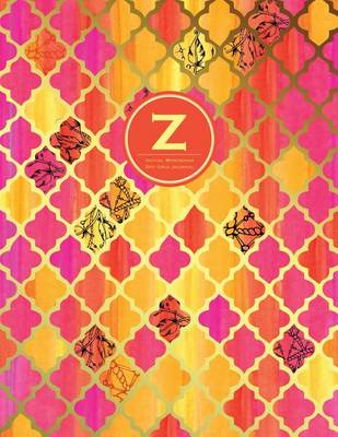 Book cover for Z - Initial Monogram Journal - Dot Grid, Moroccan Orange Pink