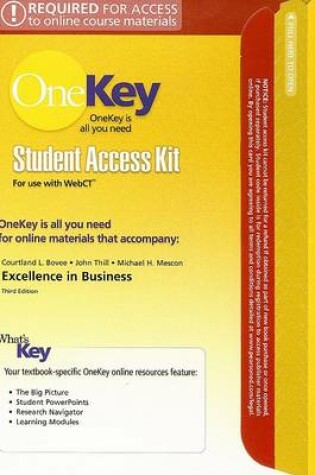 Cover of Onekey WebCT Student Access Kit