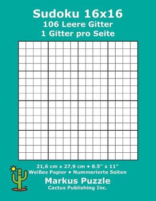 Book cover for Sudoku 16x16 - 106 leere Gitter