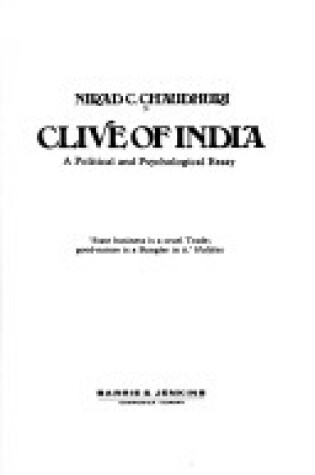 Cover of Clive of India