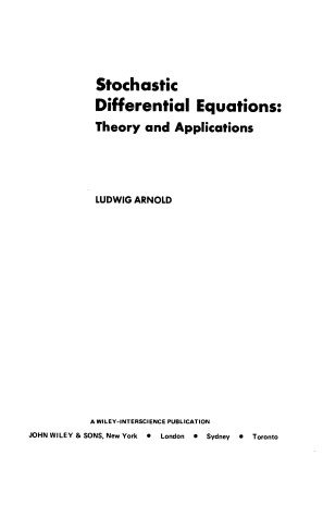 Cover of Stochastic Differential Equations