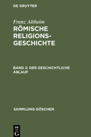 Cover of Der Geschichtliche Ablauf