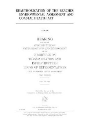 Cover of Reauthorization of the Beaches Environmental Assessment and Coastal Health Act