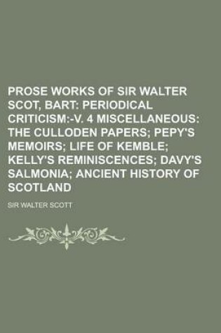 Cover of Prose Works of Sir Walter Scot, Bart