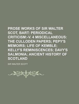 Book cover for Prose Works of Sir Walter Scot, Bart