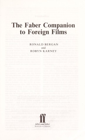 Book cover for The Faber Companion to Foreign Films