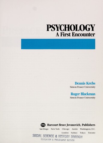 Book cover for Krebs/Blackman Psychology:A First Encounter