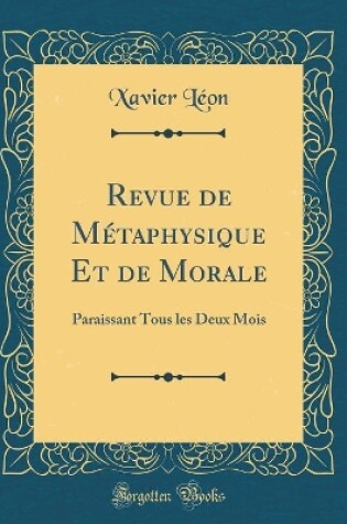 Cover of Revue de Métaphysique Et de Morale