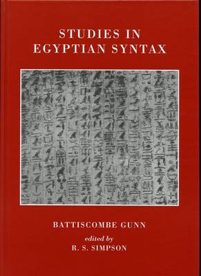 Book cover for Studies in Egyptian Syntax