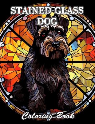 Book cover for Stained Glass Dog Coloring Book