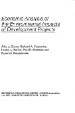 Cover of Economic Analysis of the Environmental Impacts of Development Projects