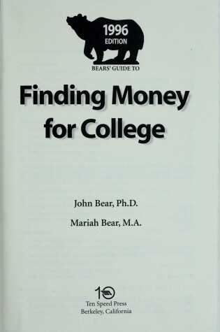 Cover of Finding Money for College 1998