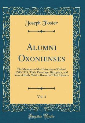 Book cover for Alumni Oxonienses, Vol. 3