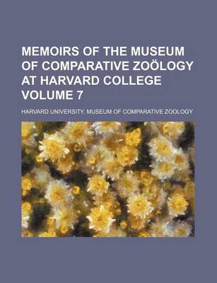 Book cover for Memoirs of the Museum of Comparative Zoology at Harvard College Volume 7