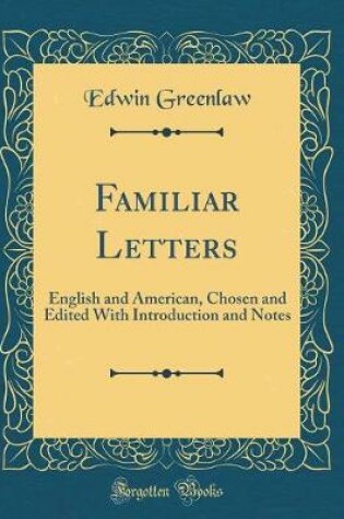 Cover of Familiar Letters