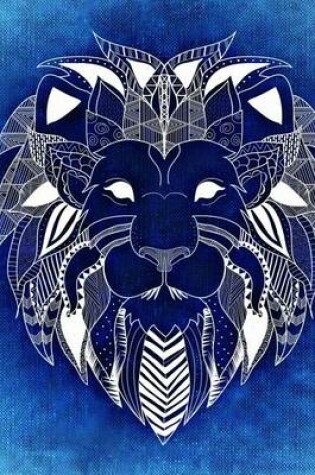 Cover of Cool Abstract Lion Drawing on Blue