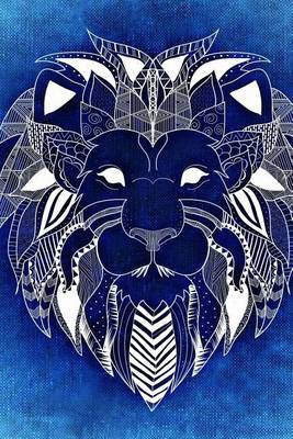 Book cover for Cool Abstract Lion Drawing on Blue