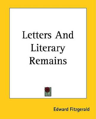 Book cover for Letters and Literary Remains