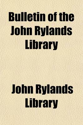 Book cover for Bulletin of the John Rylands Library (Volume 6)