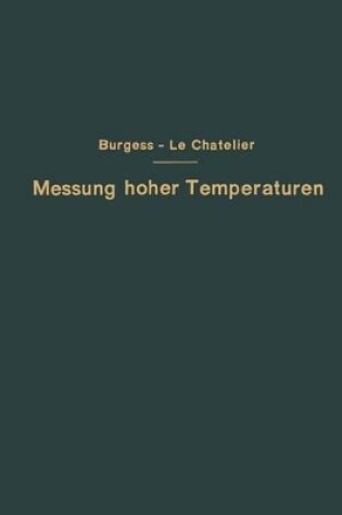 Cover of Die Messung Hoher Temperaturen