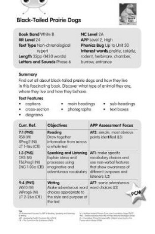 Cover of BC NF White B/2A Black-tailed Prairie Dogs Guided Reading Card