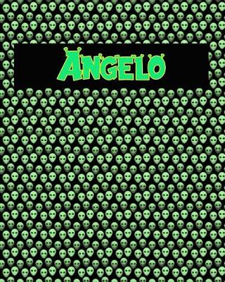 Book cover for 120 Page Handwriting Practice Book with Green Alien Cover Angelo