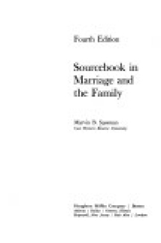 Cover of Sourcebook in Marriage and the Family