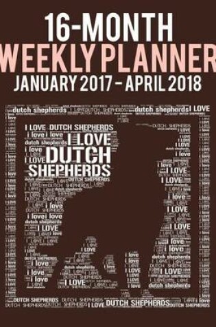 Cover of 2017-2018 Weekly Planner - Wordcloud Dutch Shepherd