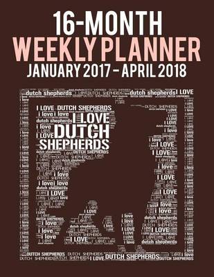 Cover of 2017-2018 Weekly Planner - Wordcloud Dutch Shepherd