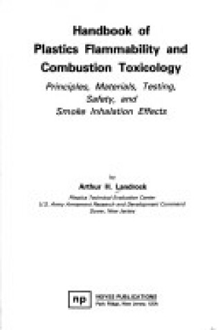 Cover of Handbook of Plastic Flammability and Combustion Toxicology