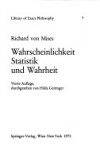 Book cover for Wahrscheinlichkeit Statistik Und Wahrheit