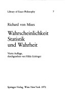 Book cover for Wahrscheinlichkeit Statistik Und Wahrheit