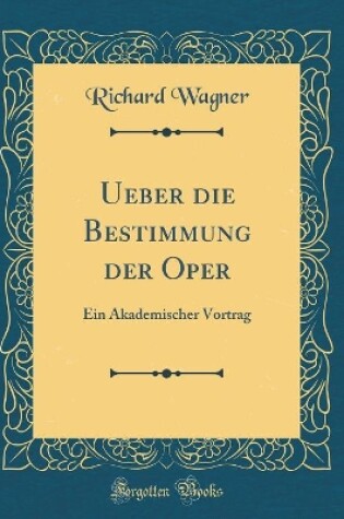 Cover of Ueber Die Bestimmung Der Oper