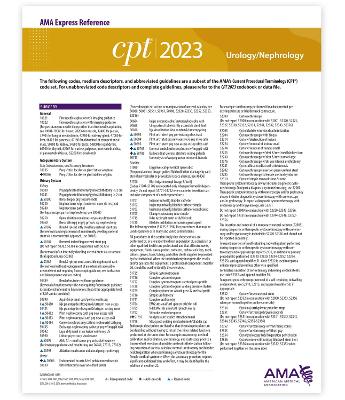 Cover of CPT 2023 Express Reference Coding Card: Urology/Nephrology