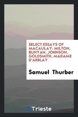 Book cover for Select Essays of Macaulay