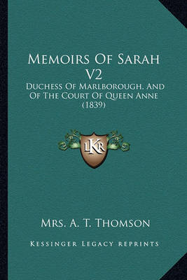 Book cover for Memoirs of Sarah V2