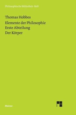 Cover of Elemente der Philosophie. Erste Abteilung