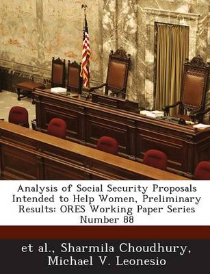 Book cover for Analysis of Social Security Proposals Intended to Help Women, Preliminary Results