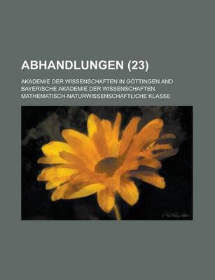 Book cover for Abhandlungen (23)