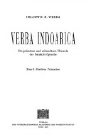 Cover of Verba Indoarica