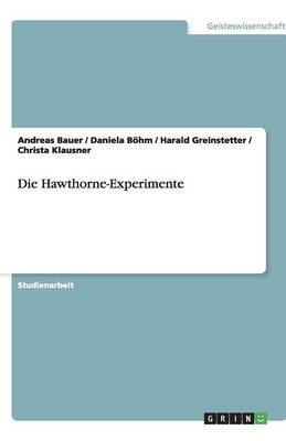 Book cover for Die Hawthorne-Experimente