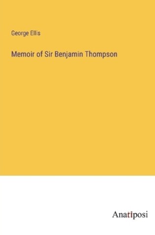 Cover of Memoir of Sir Benjamin Thompson