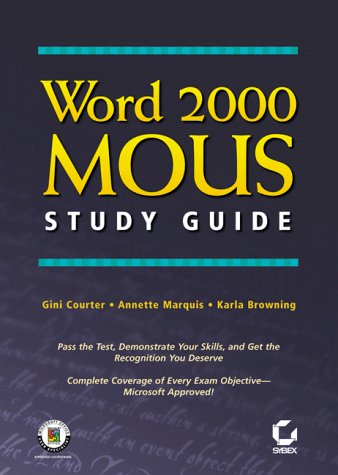 Book cover for Word 2000 MOUS Study Guide